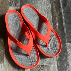 CROCS Women's Sandals in Red and Gray